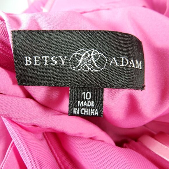 Betsy & Adam Tiered Tulle Ruffle Corset Gown Dress Sz 10 Hot Pink Mesh NEW $308 - Picture 9 of 10